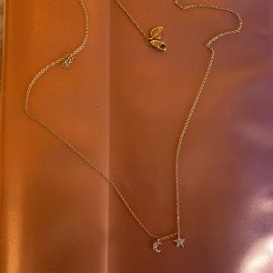 Meira T Celestial 14k Gold Diamond Necklace Star Moon 🌙⭐️